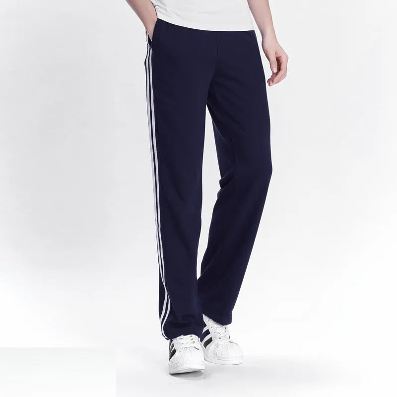 2024 Spring Summer Men's Casual Sweatpants Men Basic Trousers Tracksuit Side Stripe Slim Breathable Sportswear Track Pants