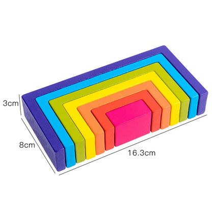 Wooden Rainbow Arched Building Blocks Montessori Educational Toys Stacking Balance Sorting Game Early Education Children ToysNew