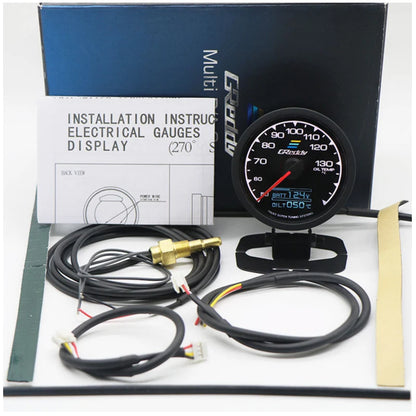 7 Color Turbo Boost Gauge Car Multi LCD Digital Display  Racing Meter GReddi Turbine Water Temp Oil temp Gauge 62mm 2.5 Inch