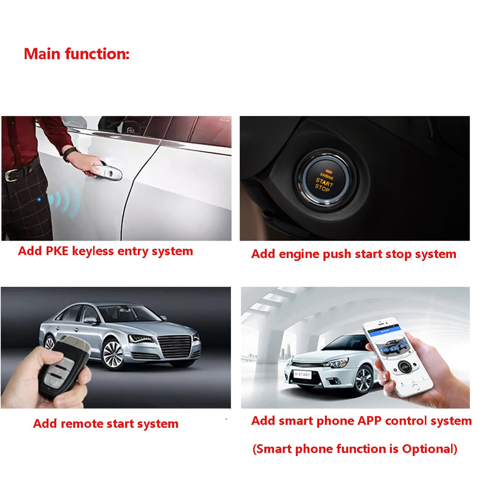 For  Highlander 2009 2010 2012 2013 Upgrade Engine Push Start Stop Remote Key Starter System And Keyless Entry Car Accessories