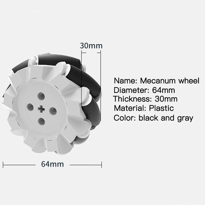 4pcs/set Mecanum Wheel Universal Omnidirectional Wheel for Legos TT N20 Motor Smart Car Robot Parts DIY Building Block Tire Toy