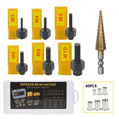 Rivet nut tool Hand Rivet Nut Gun Head Simple Installation Manual Riveter Rivnut Tool Accessory for M3 M4 M5 M6 M8 M10 M12