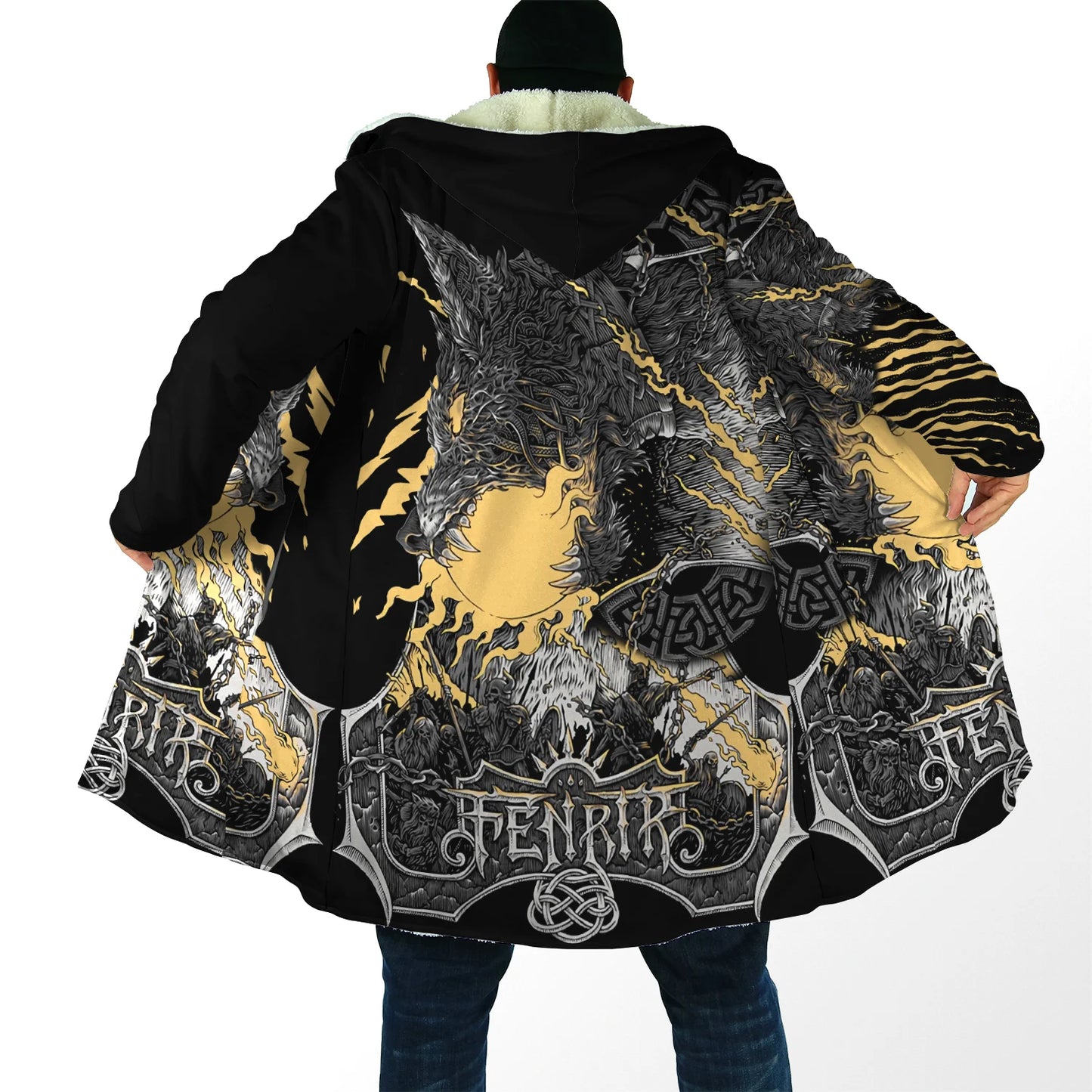 2021 Winter Mens Hooded cloak Raven Tattoo symbol 3D Printing Fleece wind breaker Unisex Casual Thick Warm Hood cloak PF16