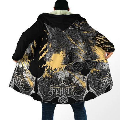 2021 Winter Mens Hooded cloak Raven Tattoo symbol 3D Printing Fleece wind breaker Unisex Casual Thick Warm Hood cloak PF16