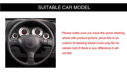 Black Faux Leather Car Steering Wheel Cover For Nissan 200SX S15 Silvia Skyline R34 GTR GT-R 1998 1999 2000 2001 2002