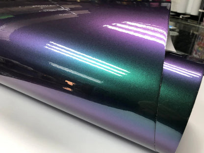 Premium Gloss Chameleon Pearl Glitter Metallic Green purple Vinyl Car Wrap Foil With Air Release Diamond Car Sticker Decal