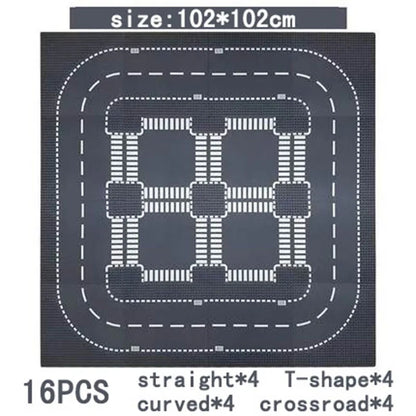 City Road Street Baseplate Straight Crossroad Curve T-Junction Building Blocks Base Plate 32*32 Compatible All Brands City
