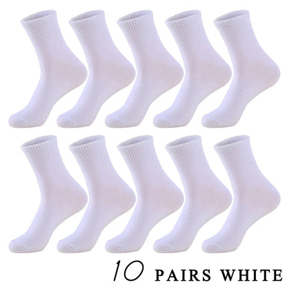 5 Pairs/Lot Socks Men Cotton Running Casual Thick Solid Compression Breathable Outdoor Travel Long High Crew Sock Male 4 Styles