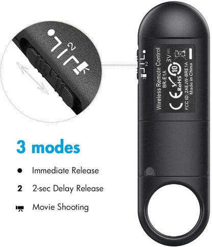BR-E1 Wireless Remote Control Shutter Release for Canon EOS R5II R50 R8 R6II RP 850D 6DII 90D 77D 800D 200DII M200 M50II G7XIII