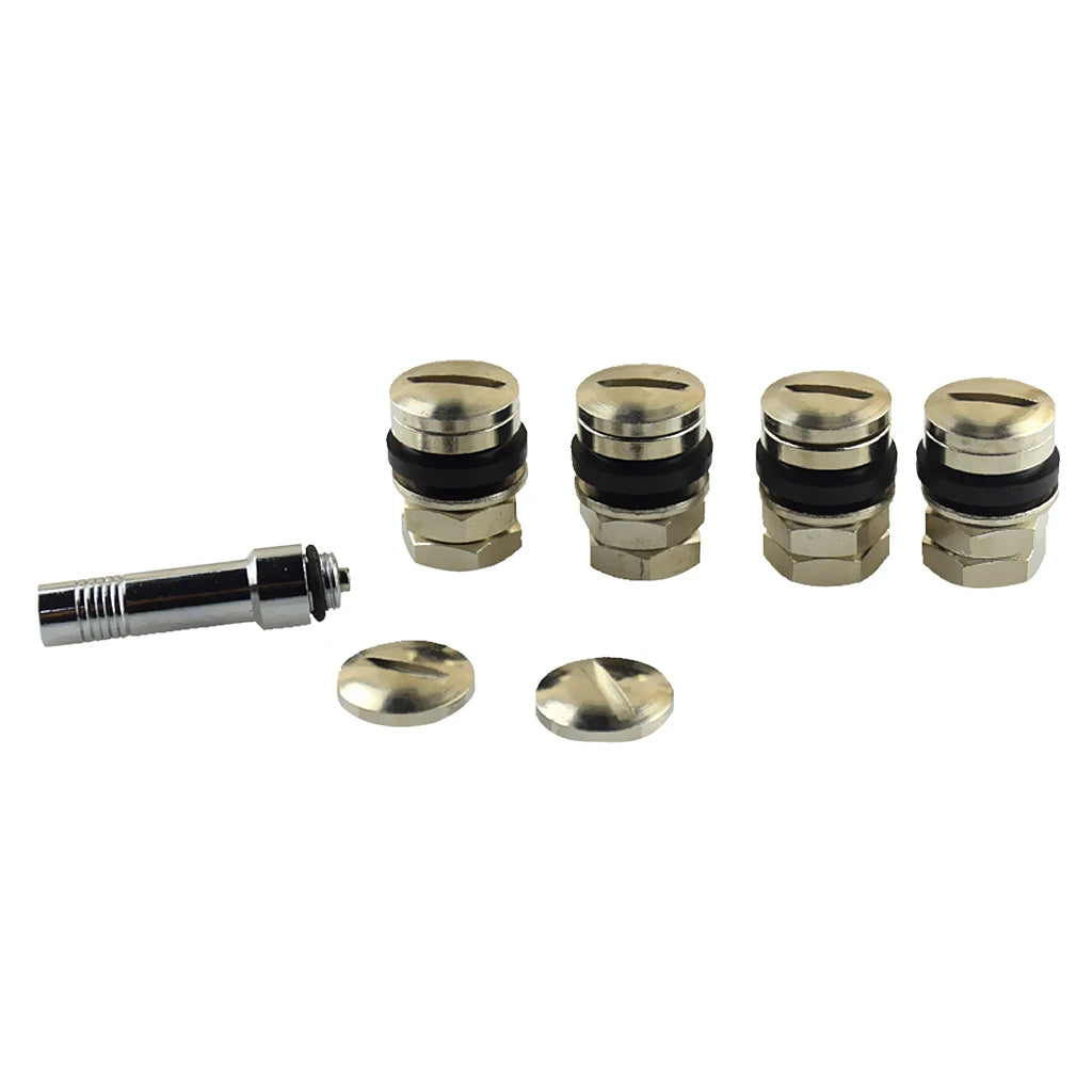 4 Piece Stealth Hidden Valve Stems with Caps for Tire Wheel Rim Car Truck SUV