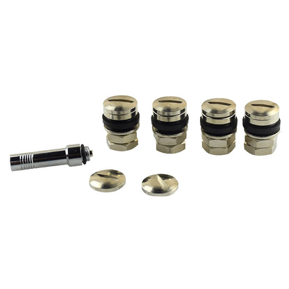 4 Piece Stealth Hidden Valve Stems with Caps for Tire Wheel Rim Car Truck SUV