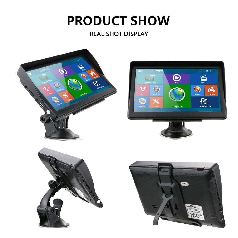LeeKooLuu 7" inch HD Car GPS Navigation SatNav 8GB Navigators Bluetooth AV-IN FM MP3/MP4 Players