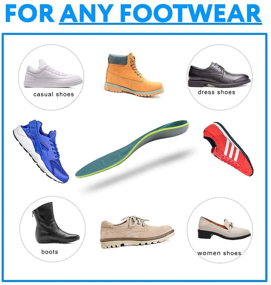 Orthotic Insoles for Plantar Fasciitis Relief-Arch Support, Flat Feet Pain Relief, Shock Absorption, All-Day Comfort  Women Men