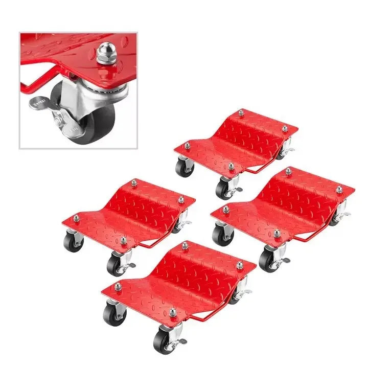 6000 Pound Heavy-Duty Wheeled Transport Vehicle with Tire Pulley and Car Handcart