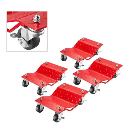 6000 Pound Heavy-Duty Wheeled Transport Vehicle with Tire Pulley and Car Handcart