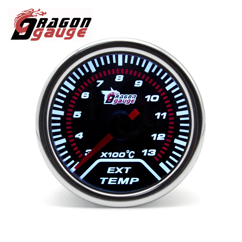 「DRAGON」 52MM Water Temp Oil Temp Oil Press Voltmeter Vacuum Tachometer RPM Boost Gauge Air Fuel Ratio EGT Gauge for 12 Volt Car