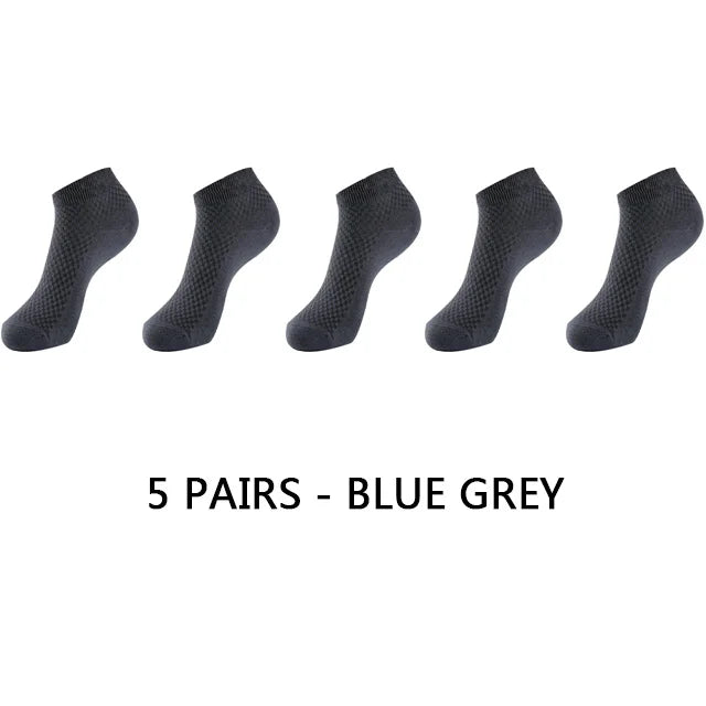 10Pairs/lot Bamboo Fiber Men Socks Large Size Short Ankle Business Black Male Meias Socks Breathable Men Plue Size EU38-48