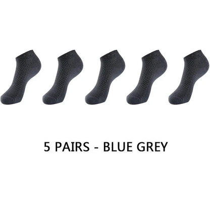10Pairs/lot Bamboo Fiber Men Socks Large Size Short Ankle Business Black Male Meias Socks Breathable Men Plue Size EU38-48