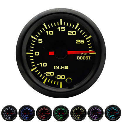 2" 52mm 7 Colors LED Boost/Water temp/Oil temp/Oil pressure/Voltmeter/Air fuel ratio/EGT/Tachometer RPM Car Gauge +Gauge Pods