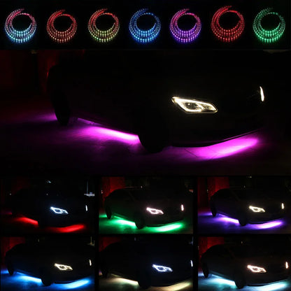 SEAMETAL 4Pcs Car Underglow Light Strip Flexible Led Car Underbody Atmosphere Light Sound Active App Control Decorative Lamp