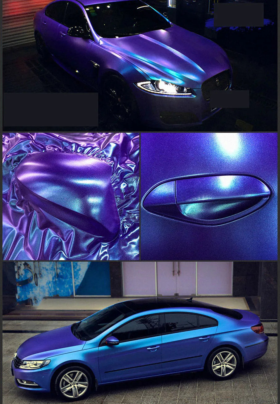 Premium Gloss Chameleon Pearl Glitter Metallic Green purple Vinyl Car Wrap Foil With Air Release Diamond Car Sticker Decal