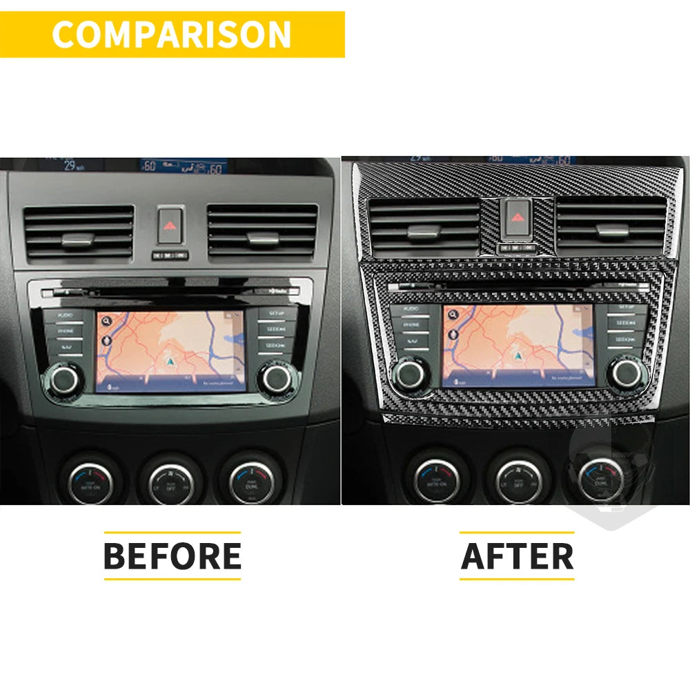 Whole Interior Stickers For Mazda 3 Axela 2010-2013 Carbon Fiber Car Accessories Dash Trim Gear Shift Console Cover Molding