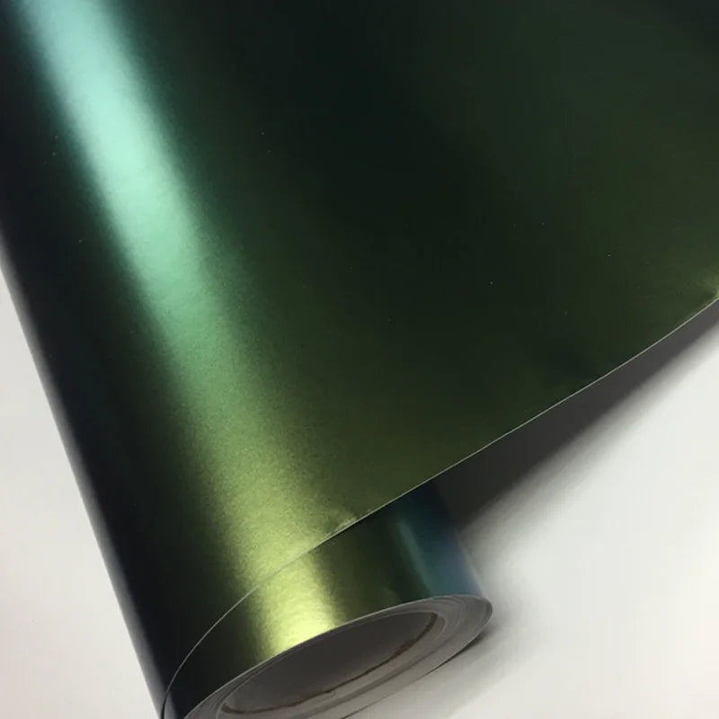 Premium Gloss Chameleon Pearl Glitter Metallic Green purple Vinyl Car Wrap Foil With Air Release Diamond Car Sticker Decal