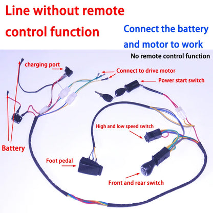 24V 12V DIY Children Electric Car Wire Harness with RC,wire harness for Kids Ride On toys Car