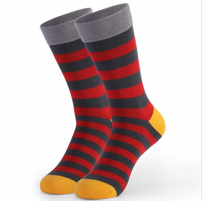 5Pairs Large Size Men Socks Hot Sale Standard Business Casual New Socks Striped Happy Cotton Sokcs Colorful Men Long Socks