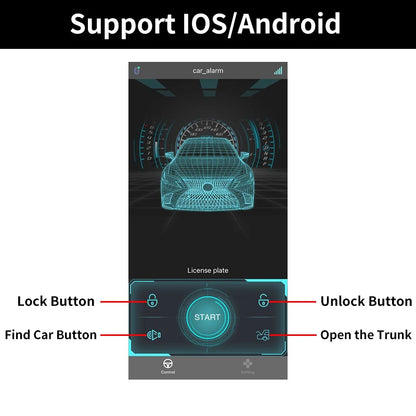 HIPPCRON Universal Car Alarm Systems Remote Central Kit Door Lock Keyless APP With Remote Contr Entry System Central Locking