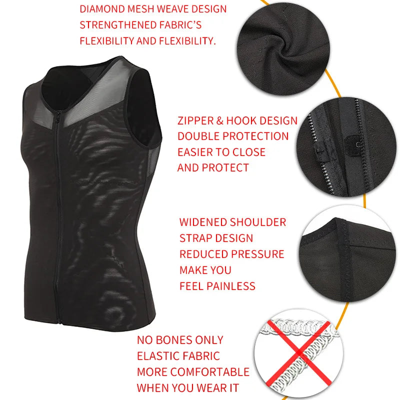 Men Slimming Body Shaper Belly Control Waist Trainer Man Shapewear Modeling Underwear Shapers Corrective Posture Vest Corset