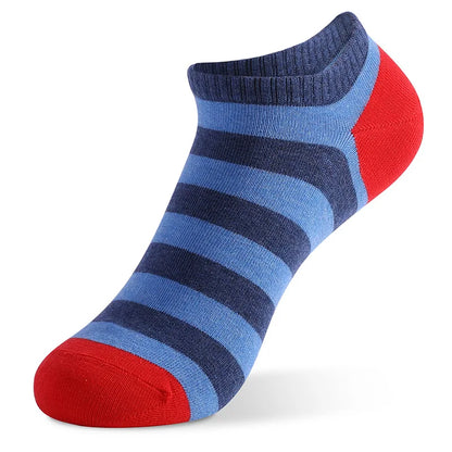 5 Pairs/ Lot Large Size Men's Socks Spring Summer Sports Breathable Fitted Striped Patchwork Ankle Socks Gifts for Men Meias