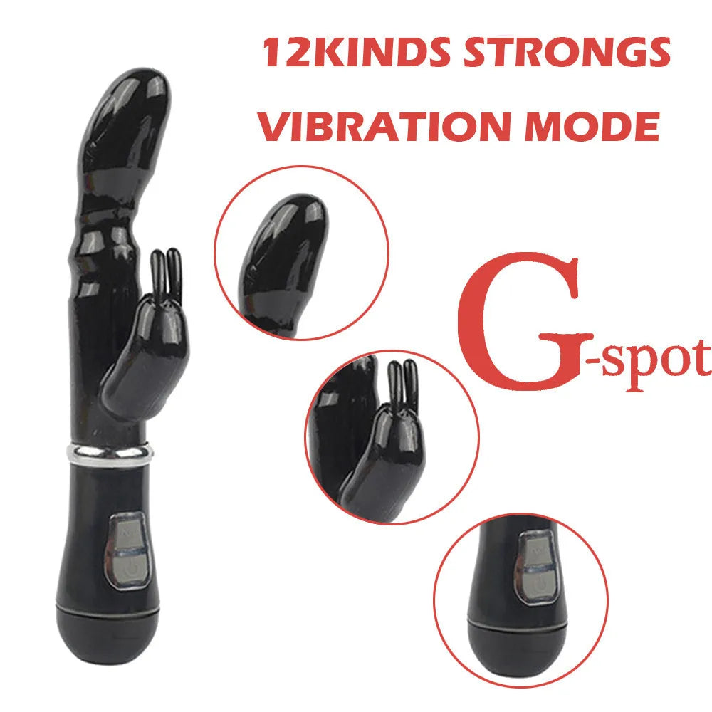 12 Speed G Spot Rabbit Vibrator Anal Sex Toys for Women Dildo AV Stick Vagina Clitoral Massager Female Masturbator Adult Product