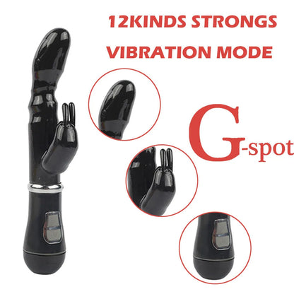 12 Speed G Spot Rabbit Vibrator Anal Sex Toys for Women Dildo AV Stick Vagina Clitoral Massager Female Masturbator Adult Product