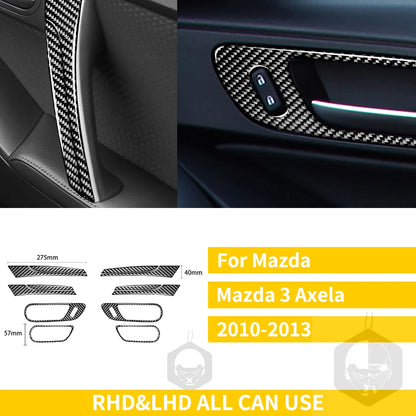 Whole Interior Stickers For Mazda 3 Axela 2010-2013 Carbon Fiber Car Accessories Dash Trim Gear Shift Console Cover Molding