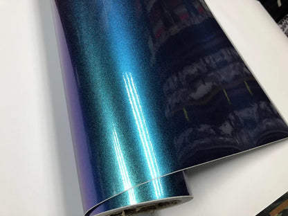 Premium Gloss Chameleon Pearl Glitter Metallic Green purple Vinyl Car Wrap Foil With Air Release Diamond Car Sticker Decal