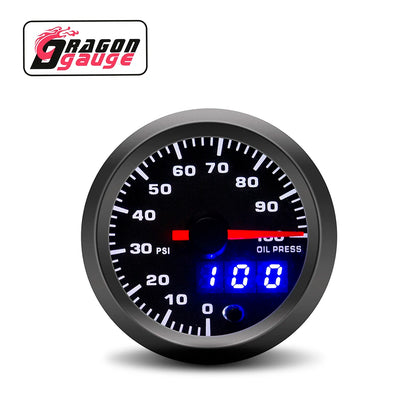「DRAGON」 52mm Tachometer PRM Boost Gauge Voltage EGT Gauge Water Temperature Oil Temp Oil Pressure Car Gauge Fit for 12V Car