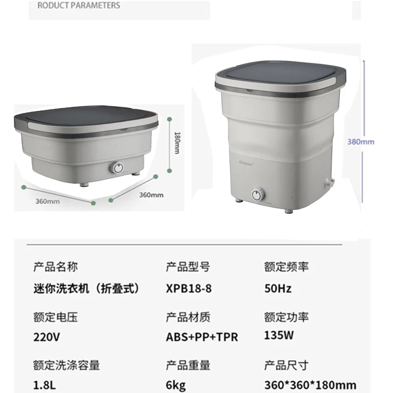 Folding Clothes Washing Machine Portable Semi-Automatic for Children