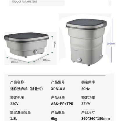 Folding Clothes Washing Machine Portable Semi-Automatic for Children