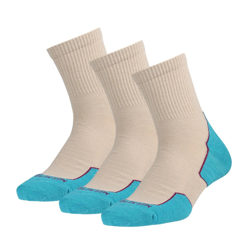 ZEALWOOD Marathon Running Socks, Men's Women's Outdoor Merino Wool Sports Compression Socks Breathable Cushion Cycling 1/3 Pairs