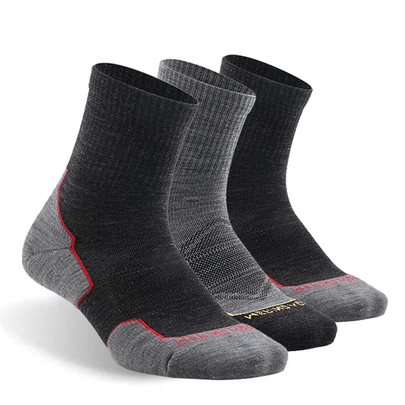 ZEALWOOD Marathon Running Socks, Men's Women's Outdoor Merino Wool Sports Compression Socks Breathable Cushion Cycling 1/3 Pairs