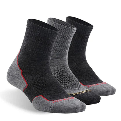 ZEALWOOD Marathon Running Socks, Men's Women's Outdoor Merino Wool Sports Compression Socks Breathable Cushion Cycling 1/3 Pairs