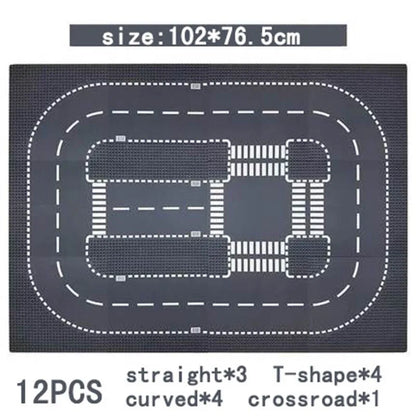 City Road Street Baseplate Straight Crossroad Curve T-Junction Building Blocks Base Plate 32*32 Compatible All Brands City