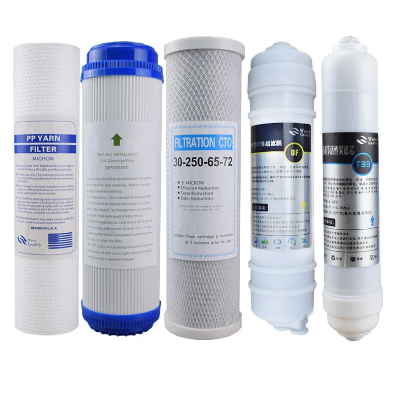 1 Set CTO,PP,UDF,T33,Water Filter Cartridge,10Inch Reverse Osmosis Filter System Replacement Water Filter
