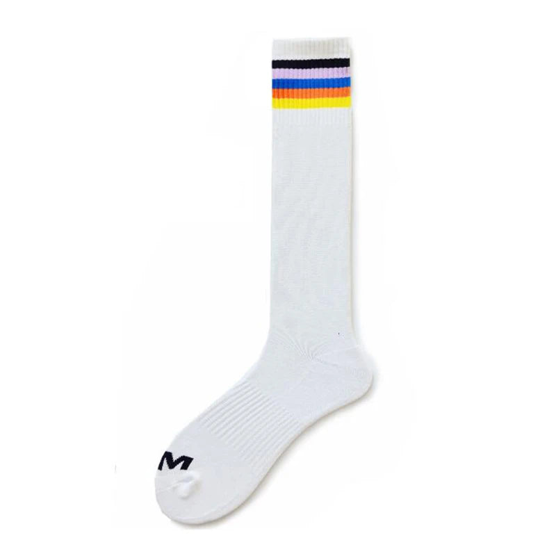Socks Men Calcetines Striped High Tube Football Socks Skarpetki Men's Socks Sport Sweat Meias Calcetines Hombre Trend Stocking