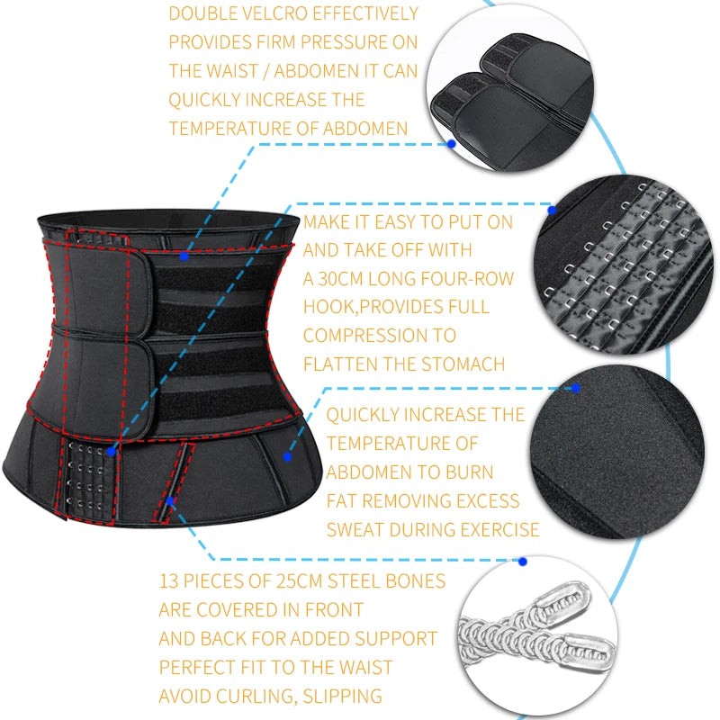 Men Waist Trainer Abdomen Slimming Body Shaper Belly Shapers Weight Loss Shapewear Tummy Slim Modeling Belt Girdle Sweat Trimmer