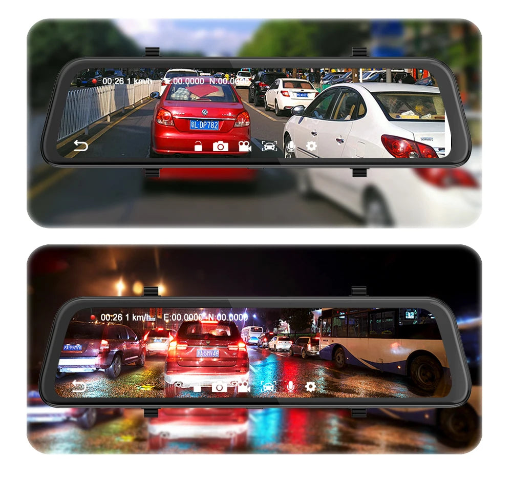 12" Car GPS Rearview Mirror Z68 Android 8.1 GPS Navigation ADAS Parking Monitoring DVR Camera 2G+32GB Dash Cam Video Recorder