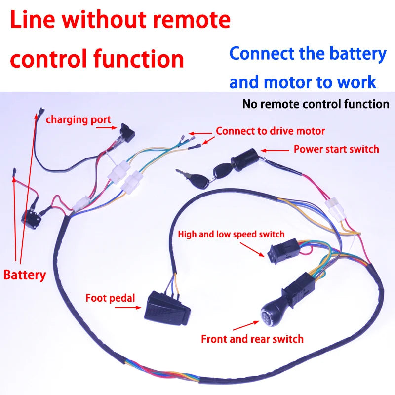 24V 12V DIY Children Electric Car Wire Harness with RC,wire harness for Kids Ride On toys Car