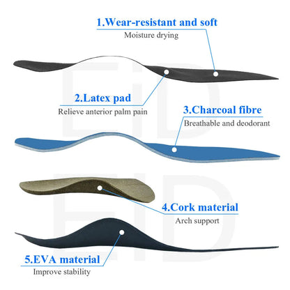 EiD Severe Flat feet insoles EVA Orthotic Arch Support Inserts Orthopedic Shoes Insoles Heel Pain Plantar Fasciitis Men Woman