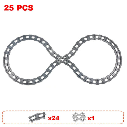 Rail Transport Big Size Building Blocks Creative Track Accessories Assemble Toys For Children Bricks Compatible City Train Set